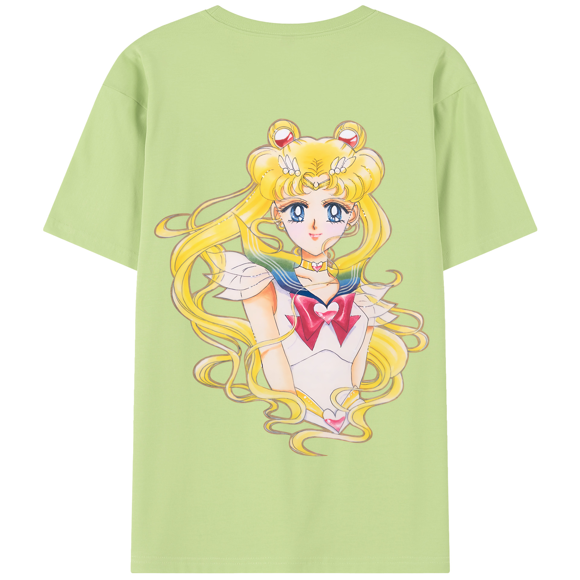 （画像用） 美少女戦士セーラームーン 月野 うさぎ つきの うさぎ Sailor Moon Tsukino Usagi 綿100％半袖Tシャツ（背面プリント）